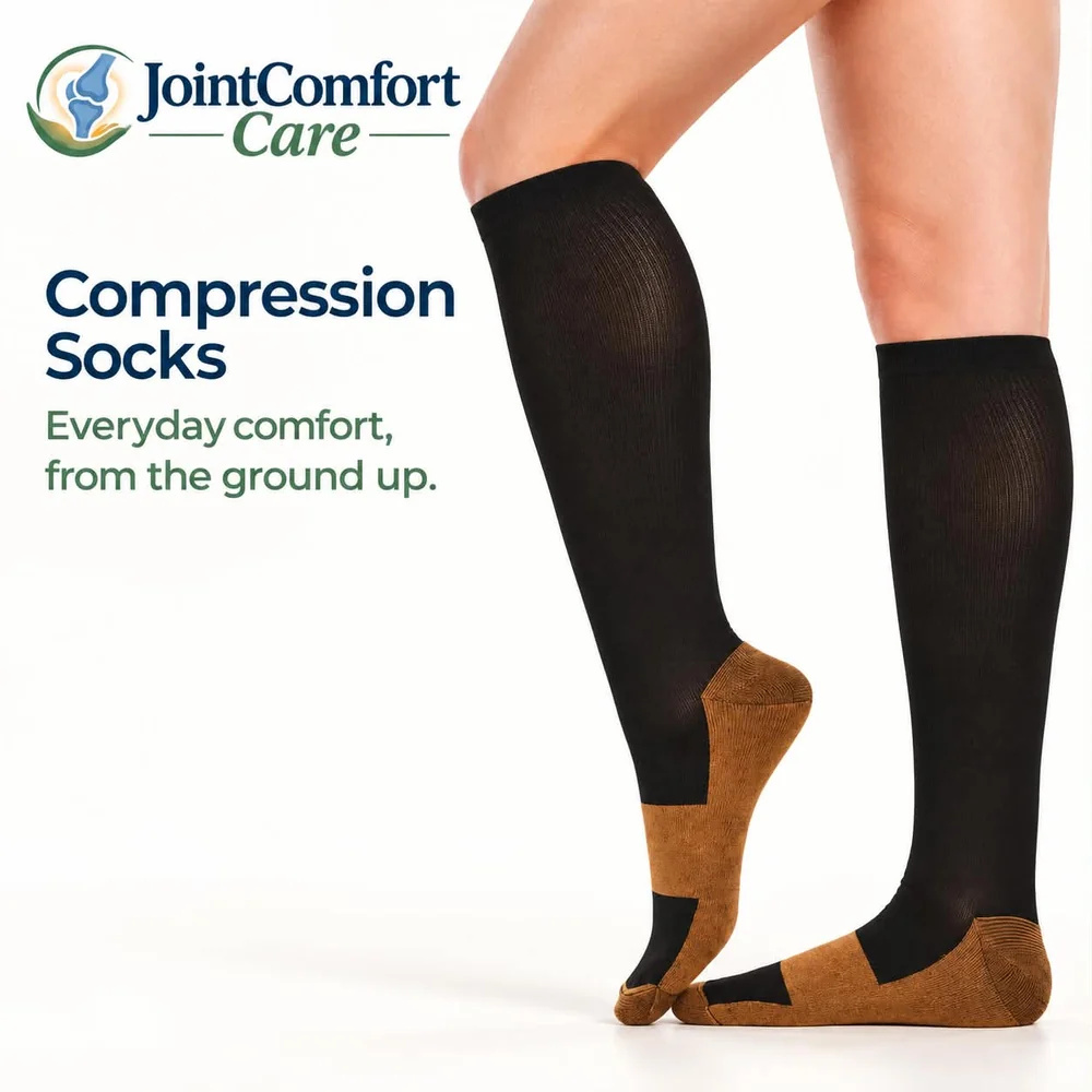 Copper compression socks for arthritis and swelling